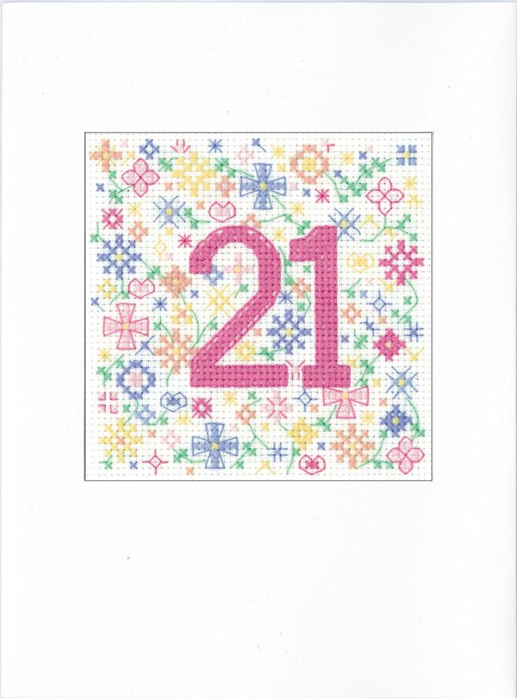 21st Cross Stitch Card Kit - Heritage Crafts