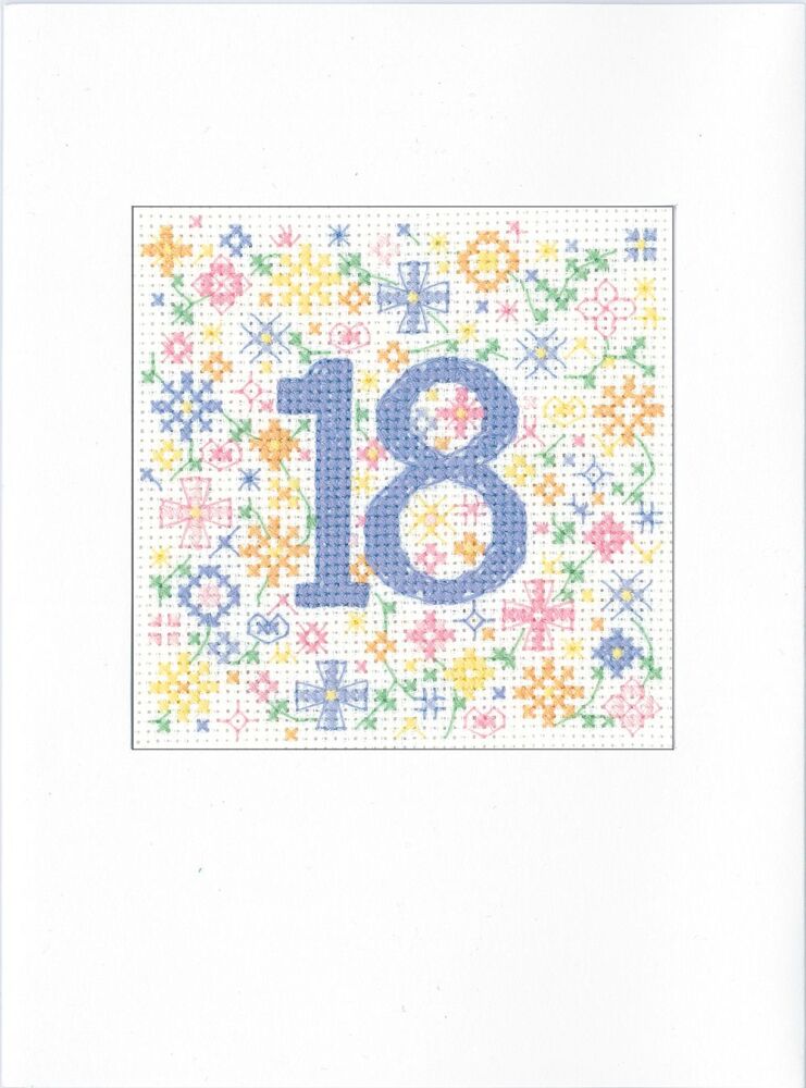 18th Cross Stitch Card Kit - Heritage Crafts