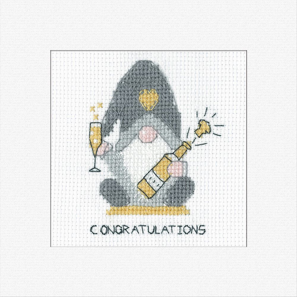 Gonk Congratulations Cross Stitch Card Kit