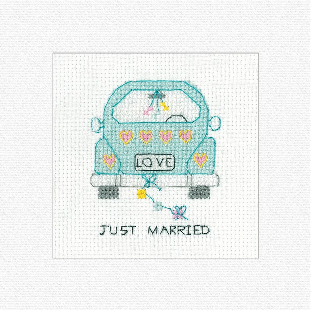 Just Married Cross Stitch Card Kit