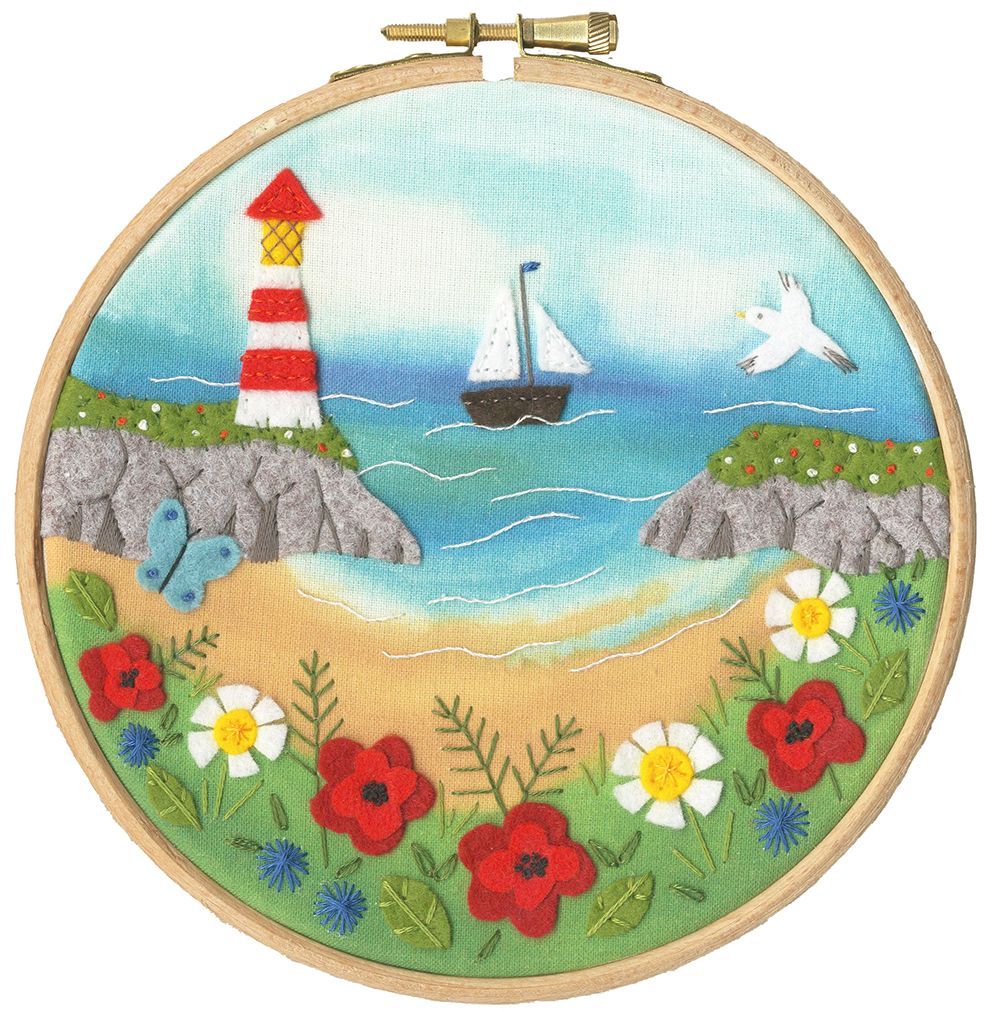 Poppy Cove Felt Embroidery (includes hoop).