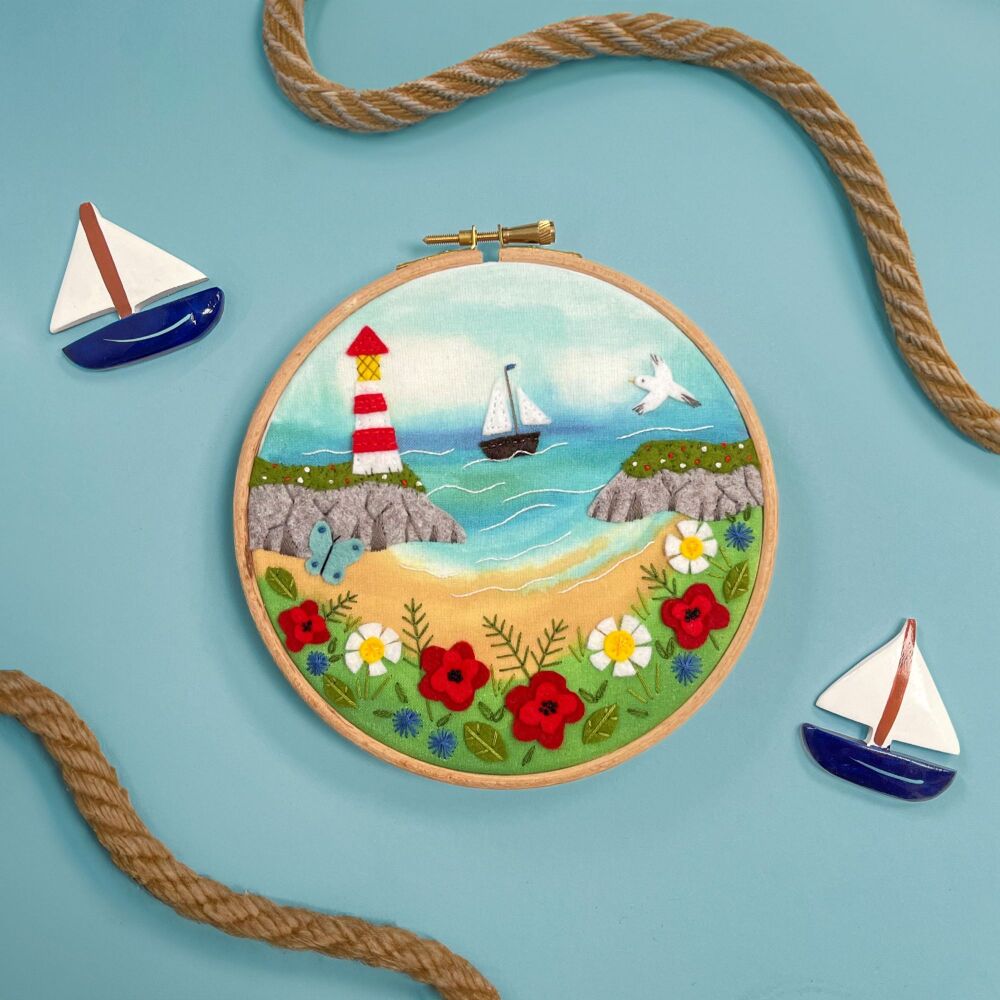 Poppy Cove Felt Embroidery (includes hoop).