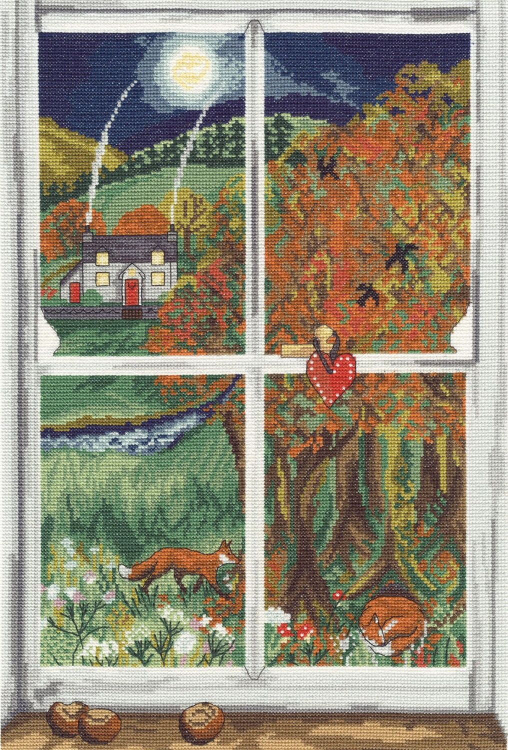 Conker Window - Driftwood Designs Cross Stitch