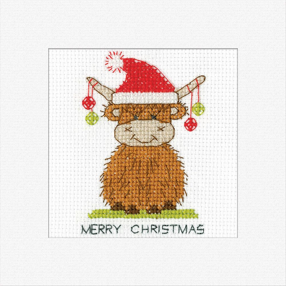 Highland Santa Cross Stitch Card Kit