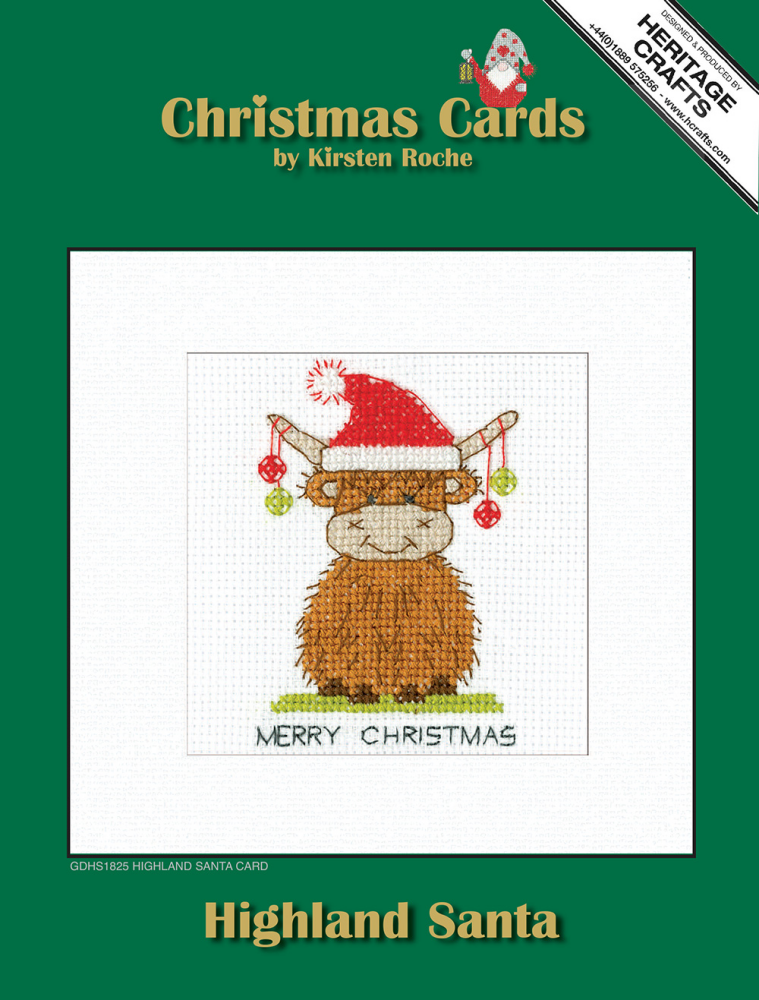 Highland Santa Cross Stitch Card Kit