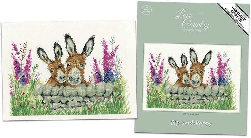 Pip and Poppy Donkey Cross Stitch - Sarah Reilly Cross Stitch