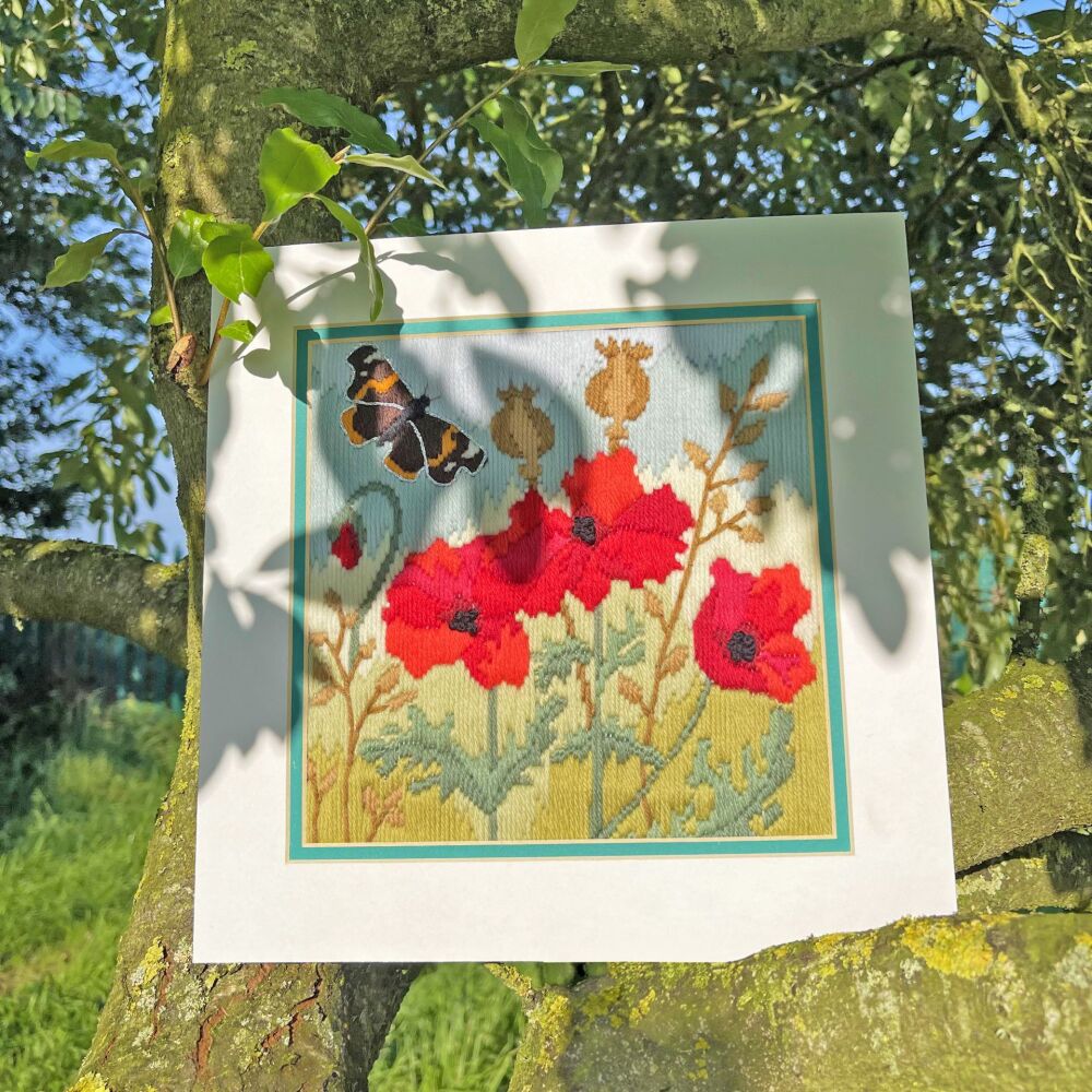 Red Poppies - Wool Long Stitch