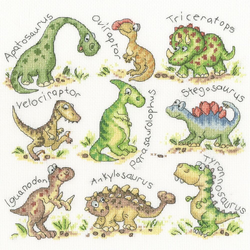Raar ! Dinosaur Cross Stitch - Bothy Threads