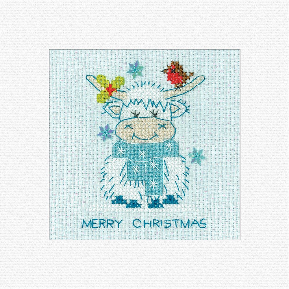 Frosted Highland Scarf Cross Stitch Card Kit