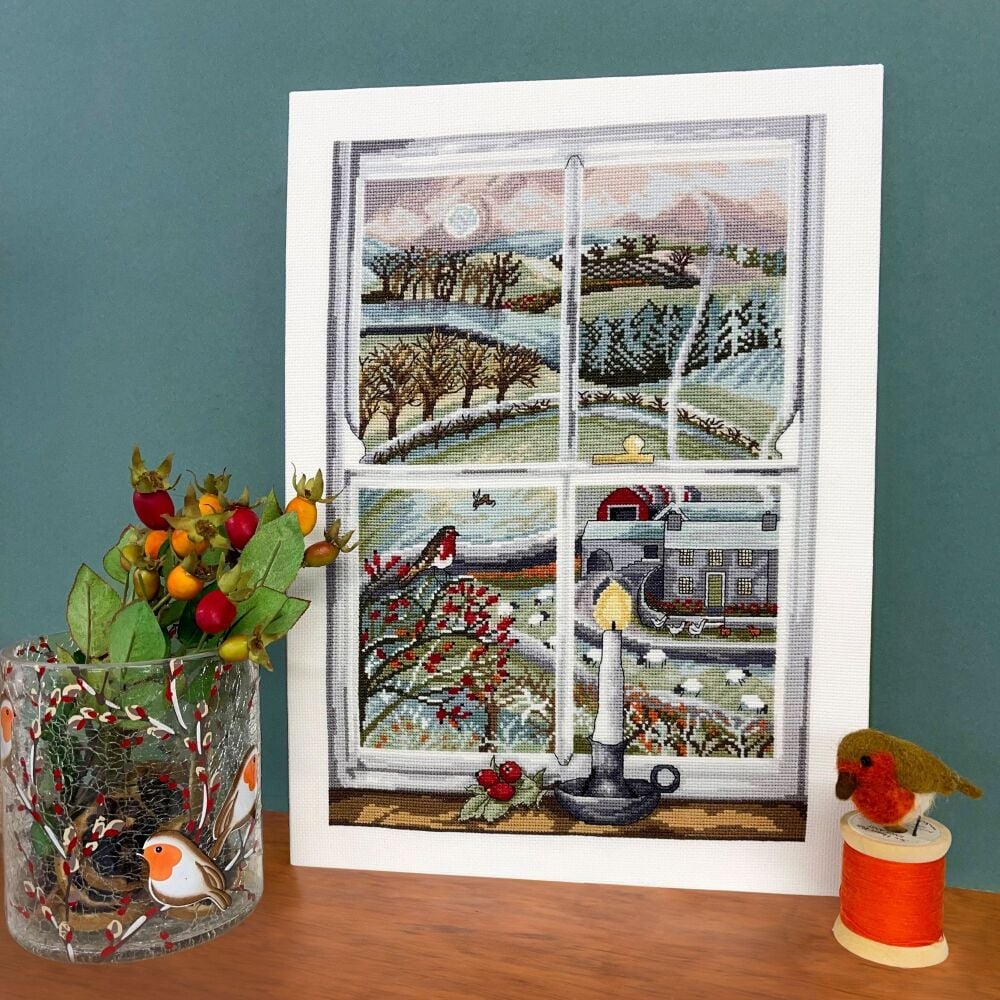 Rosehip  Window - Driftwood Designs Cross Stitch