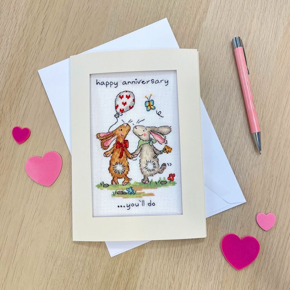 You'll Do Anniversary Cross Stitch Card - Bothy Threads