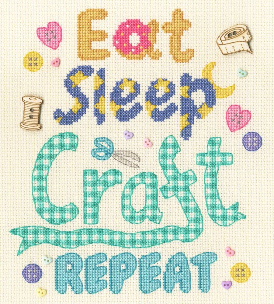 Eat, Sleep, Craft, Repeat Cross Stitch