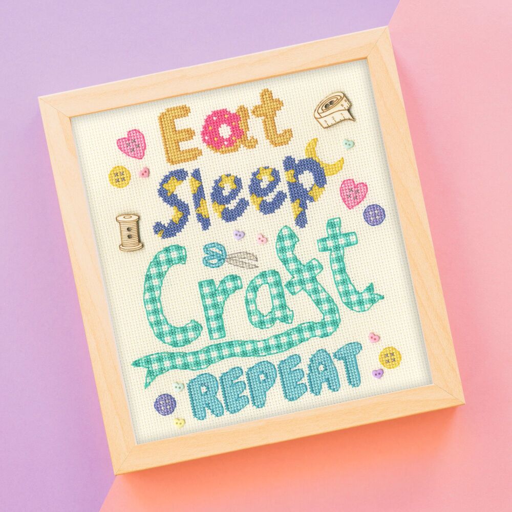 Eat, Sleep, Craft, Repeat Cross Stitch