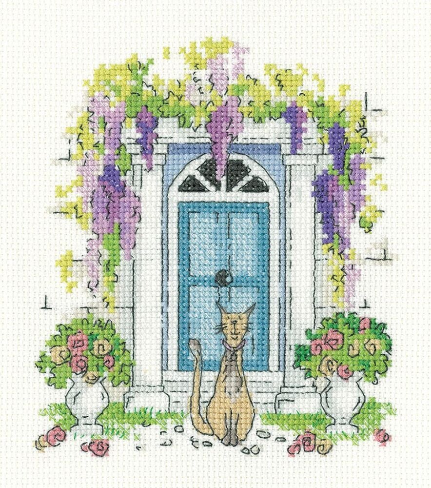 Wisteria and Whiskers - Cat Cross Stitch