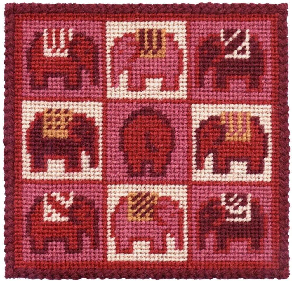 Pink Elephants Small Tapestry Kit