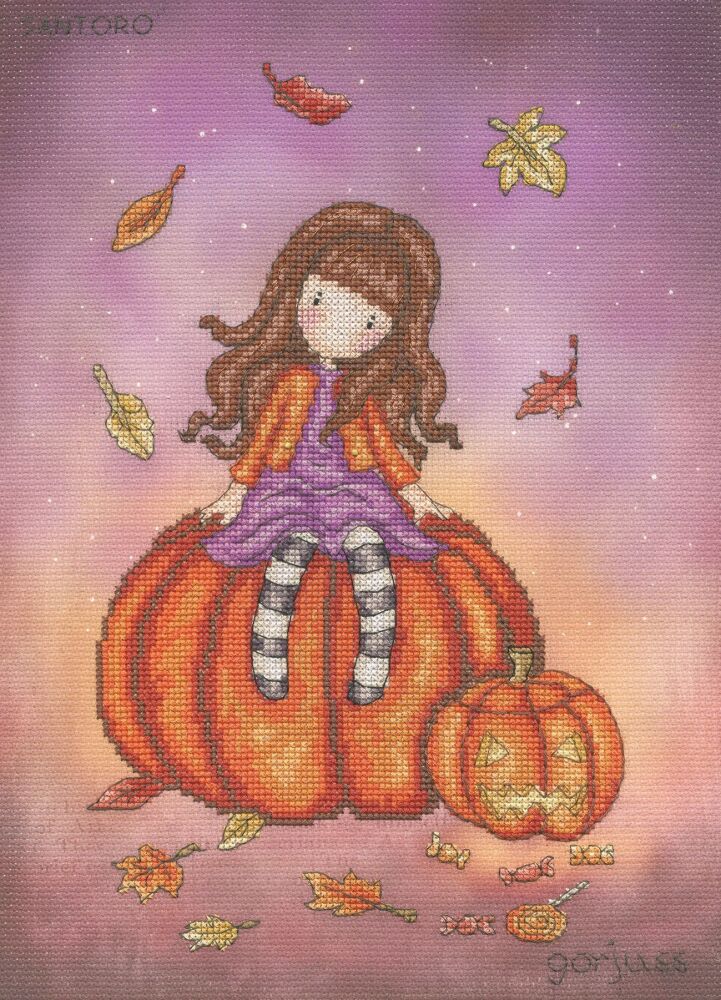 Pumpkin Perch - Gorjuss Cross Stitch