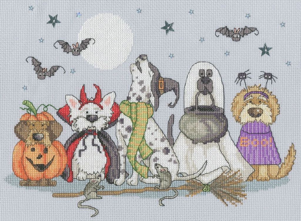 Howling Hounds Cross Stitch