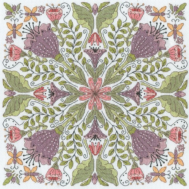 Bursting Blooms Mandala Cross Stitch