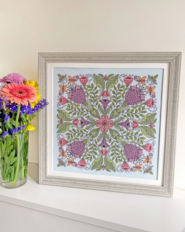 Bursting Blooms Mandala Cross Stitch