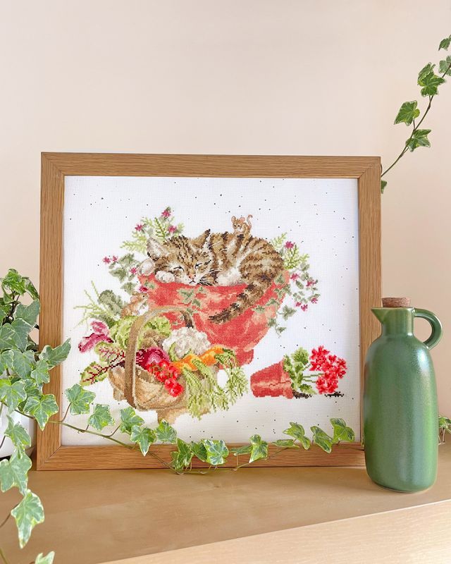 Purrrfect Spot Tabby Cat Cross Stitch - Hannah Dale