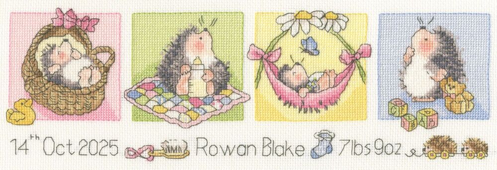 Little Hoglet Birth Sampler - Margaret Sherry Cross Stitch