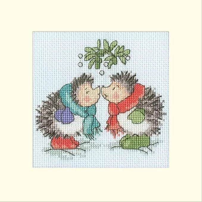 Christmas Kiss Christmas Cross Stitch Card