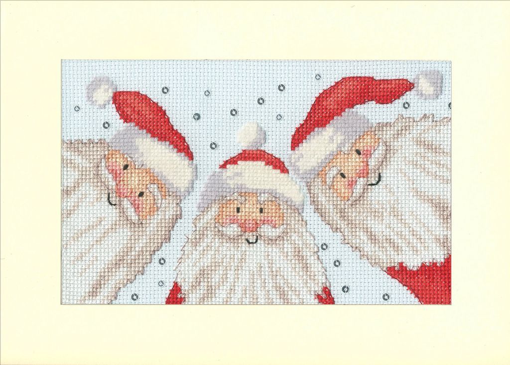 Santa Selfie - Christmas Cross Stitch Card
