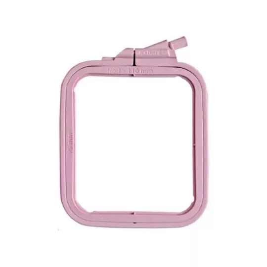 Nurge Small Rectangular Cross Stitch Hoop 4.3" x 3.75" (110 x 95mm) Pink