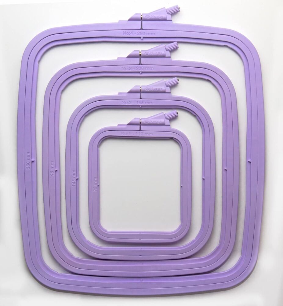 Nurge Set of 4 Rectangular Cross Stitch Hoops - Lilac