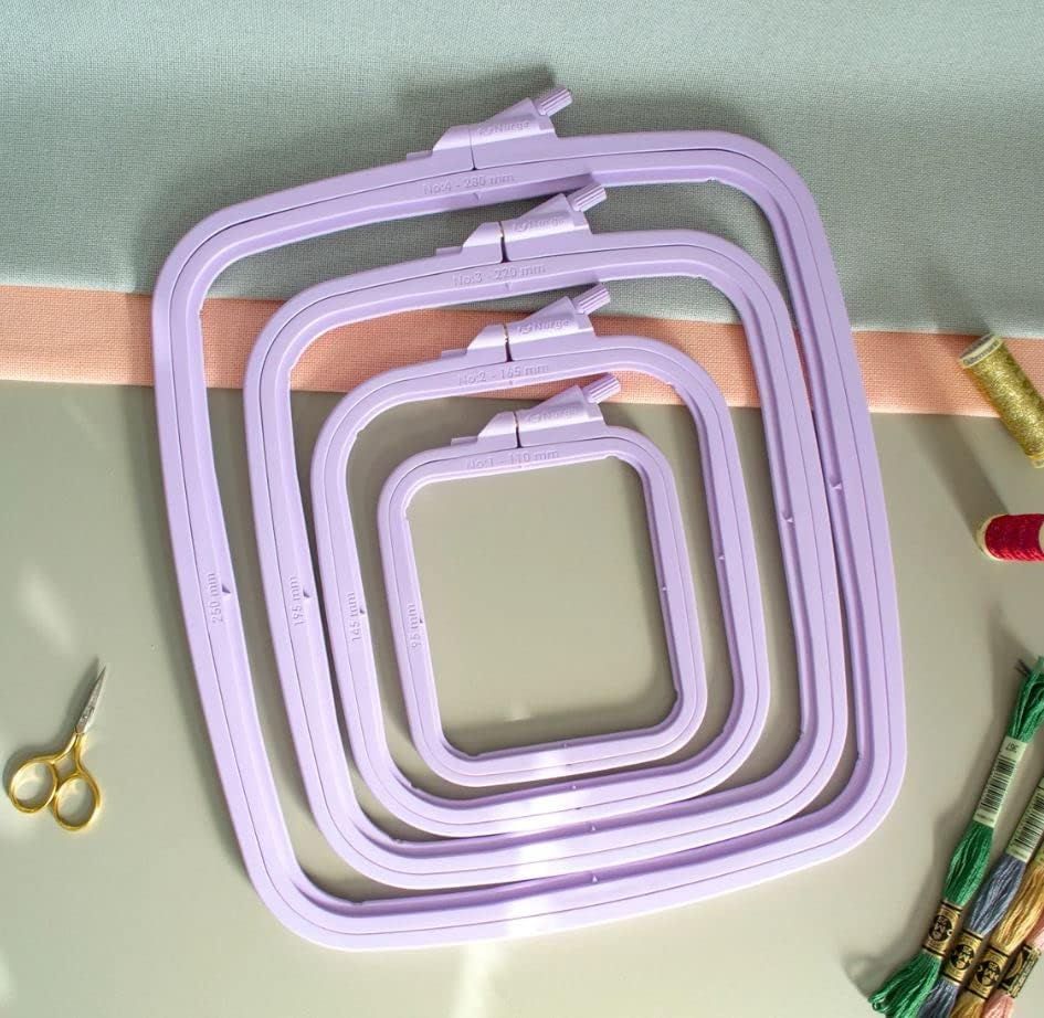 Nurge Set of 4 Rectangular Cross Stitch Hoops - Lilac