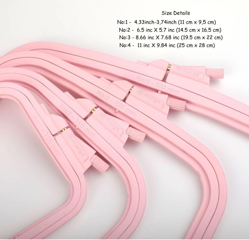 Nurge Set of 4 Rectangular Cross Stitch Hoops - Pink