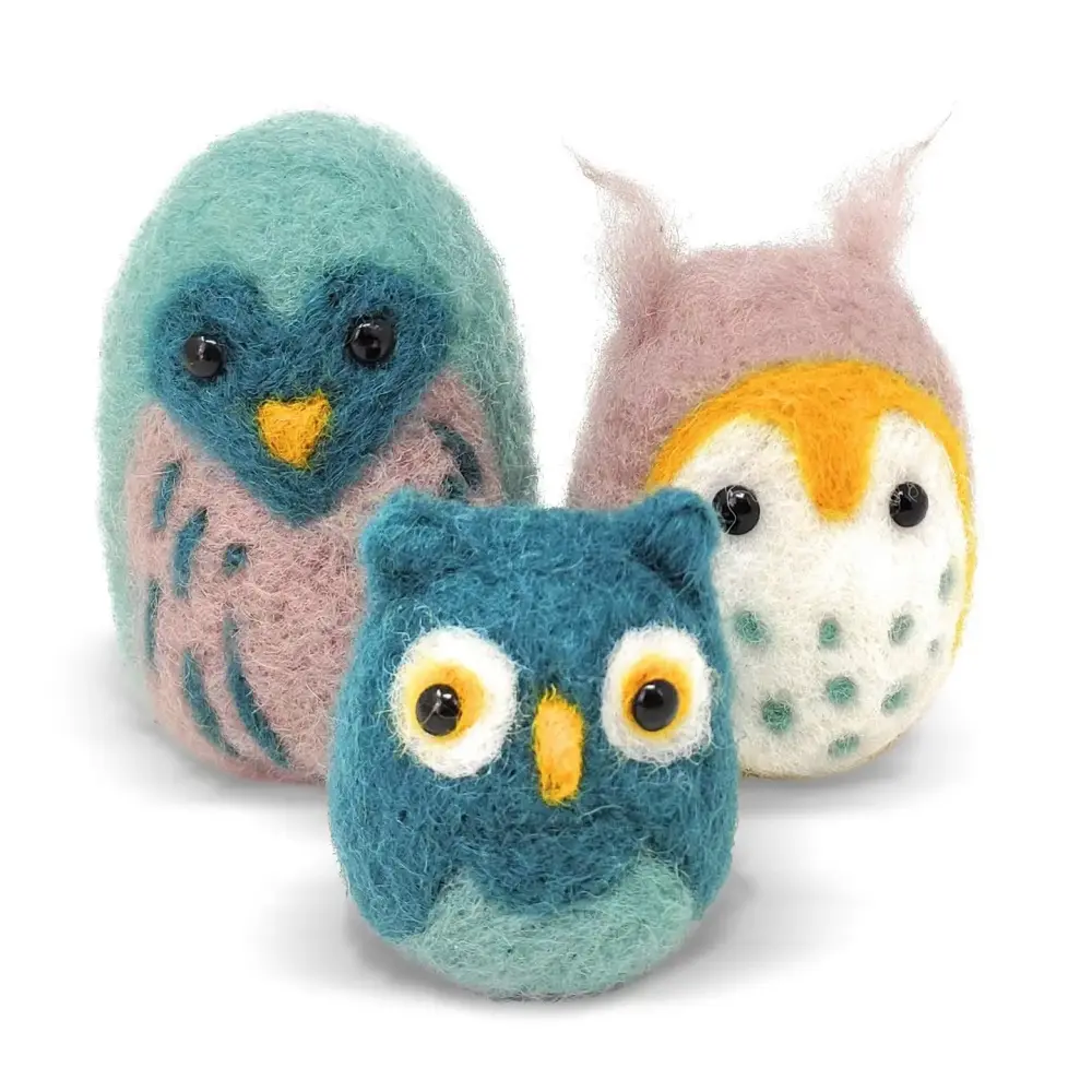 Owl Family Needle Felting Kit