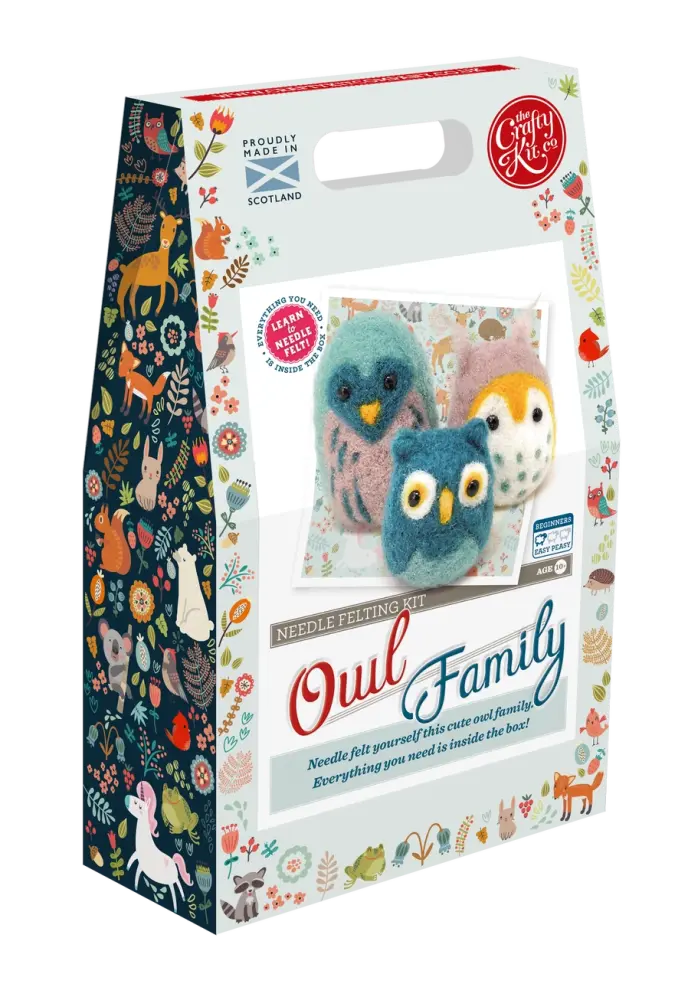 Owl Family Needle Felting Kit