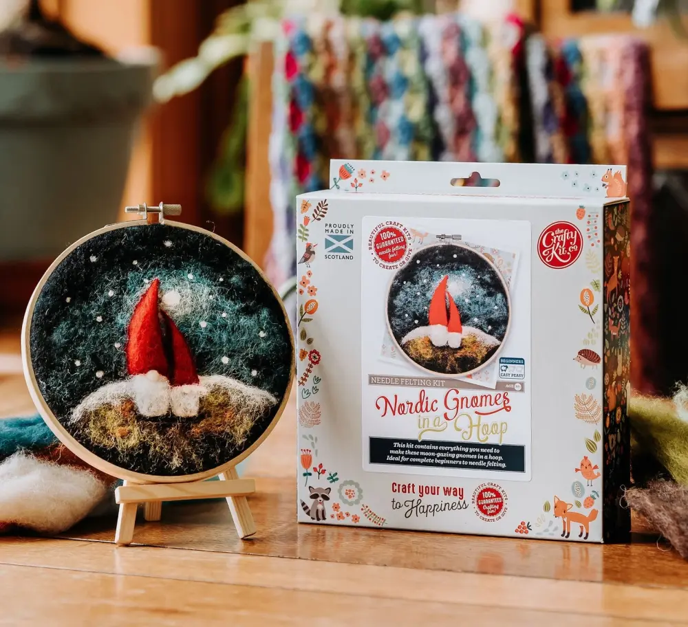 Gnomes in a hoop Needle Felting Kit