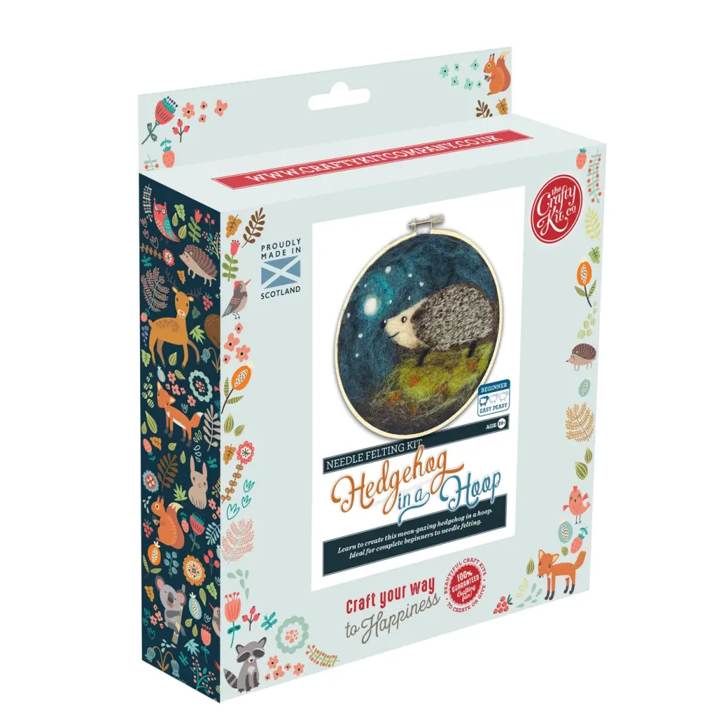 Hedgehog in a hoop Needle Felting Kit