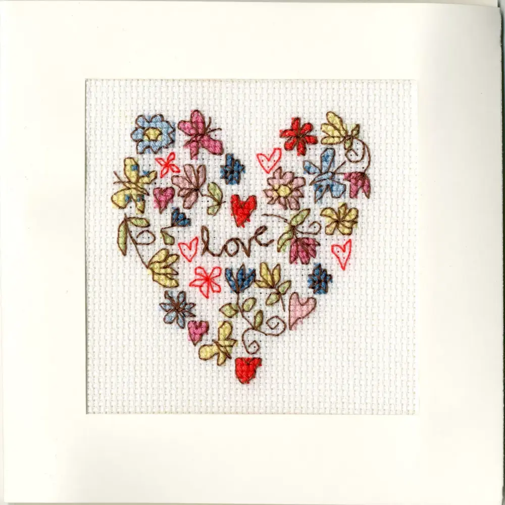 Sweet Heart Cross Stitch Card