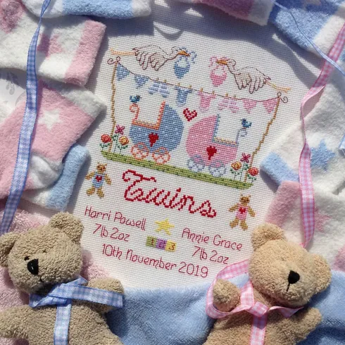 Baby Twins Sampler - Nia Cross Stitch