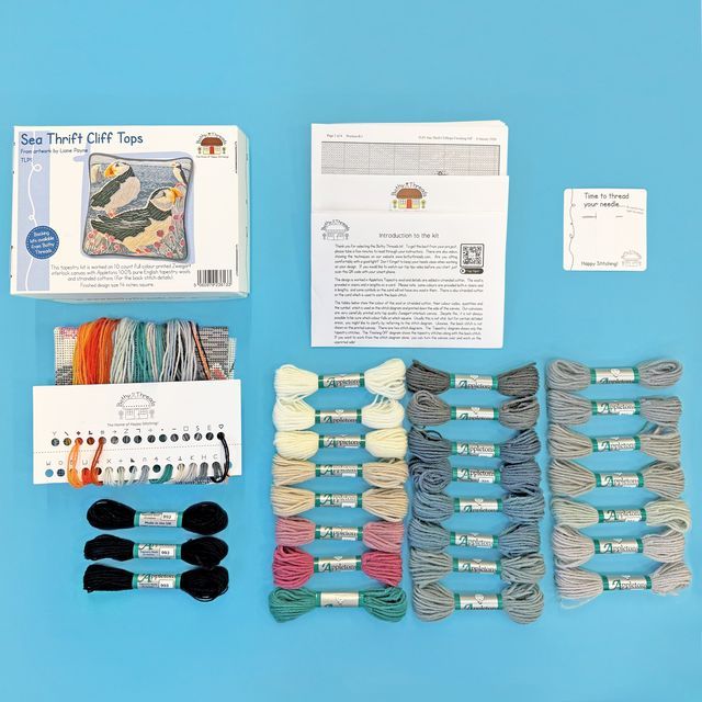 Sea Thrift Puffins Tapestry - Bothy Threads