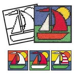Boat Tapestry Kit - New 'Colouring in' range