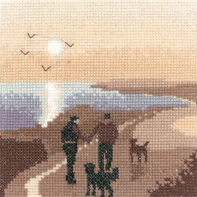 Morning Walk - Sepia Cross Stitch