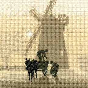 Windmill - Sepia Cross Stitch