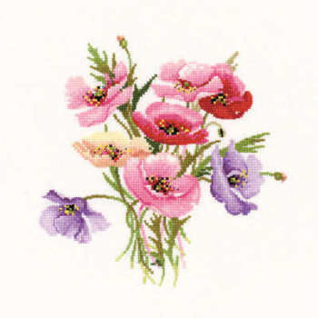 Poppy Posy - Valerie Pfeiffer Floral Cross Stitch