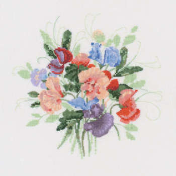 Sweet Pea Posy - Valerie Pfeiffer Floral Cross Stitch