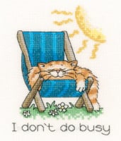 I don't do Busy - Peter Underhill Cat Cross Stitch