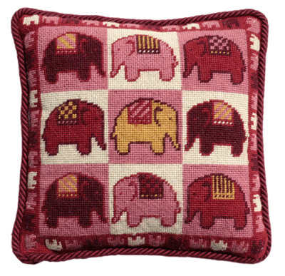 Pink Elephants Tapestry Kit (Plain Canvas)