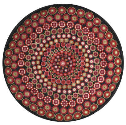 Black Millefiori Round Tapestry (Plain Canvas)