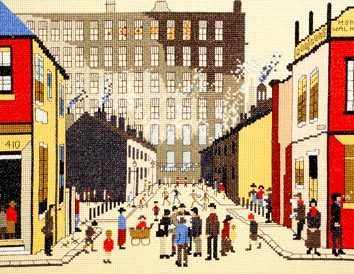 Street Scene Cross Stitch (L.S. Lowry)