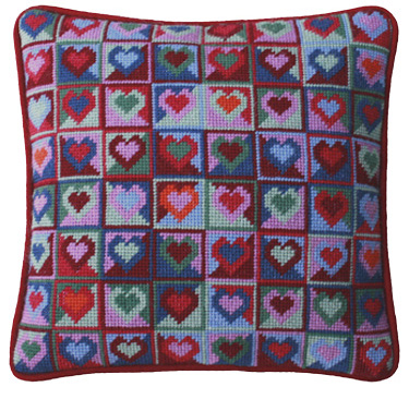 Mosaic Hearts Tapestry Kit (Plain Canvas)