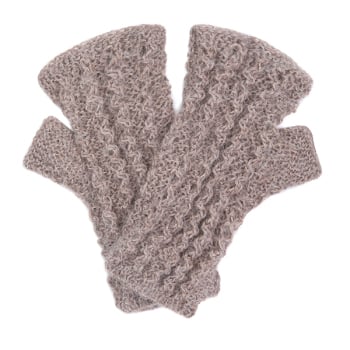 Alpaca fingerless mittens, hand knitted