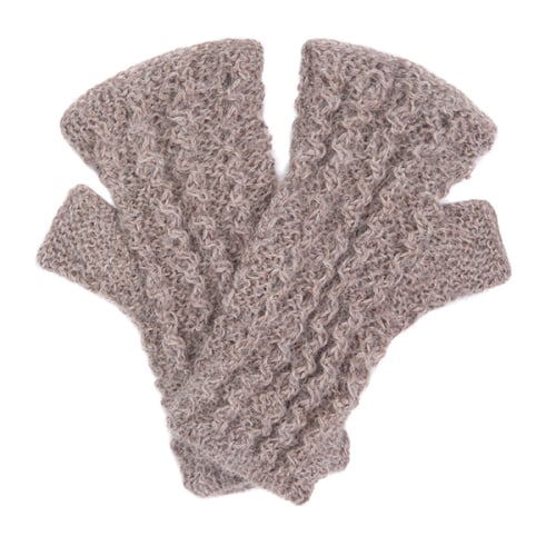 Alpaca fingerless mittens
